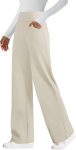 Womens Wide Leg Yoga Pants with 4 Pockets High Waist Stretchy Loose Dress Work Casual Sweatpants