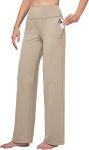 Women's Yoga Pants Wide Leg Dress Work Pants Stretch Casual Pants Slacks with Pockets High Waist 28" 30" 32"