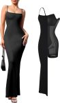 Summer Maxi Dress for Women - Cocktail Shapewear Dresses Built-in Bra Adjustable Straps Vacation Long Slip