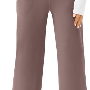 Womens Wide Leg Yoga Pants Casual Work Dress Pants Lounge Sweatpants High Waist Comfy Loose Trousers with Pockets