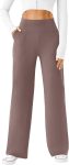 Womens Wide Leg Yoga Pants Casual Work Dress Pants Lounge Sweatpants High Waist Comfy Loose Trousers with Pockets