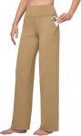 Women's Yoga Pants Wide Leg Dress Work Pants Stretch Casual Pants Slacks with Pockets High Waist 28" 30" 32"