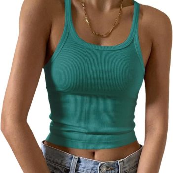 Slim-Fit Ribbed Crew Neck Tank — Knit Basic | Sleeveless Camisole | Everyday Wardrobe Essential