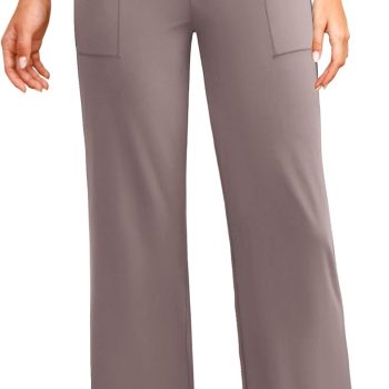 Wide Leg Yoga Pants Women Elastic High Waisted Lounge Pants Loose Causal Comfy Trousers with Pockets