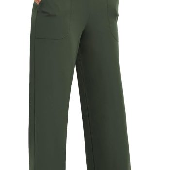 Wide Leg Pants Woman High Waist Yoga Pants with Pockets Loose Stretch Dress Work Sweatpants Casual Lounge