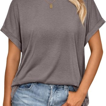 Women Summer Tops Oversized Short Sleeve Business Casual T Shirts Trendy Fashion Clothes Spring Outfits