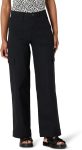 Womens High-Rise Relaxed-Fit Full-Length Wide Leg Cargo Khaki Pant