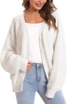 Cardigan Sweaters for Women 100% Cotton Button-Down Long Sleeve Oversized Knit Outerwear