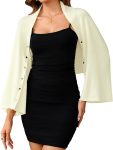 Women's Open Front Shurg Sweaters Lightweight Cropped Cardigan Elegant Shawl and Wrap Knit Bolero