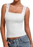 Square-Neck Double-Layer Lace Camisole — Slim-Fit Sleeveless Style | Wear Solo or Layer | Summer Wardrobe Essential