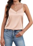 V-Neck Silk Satin Camisole — Adjustable Spaghetti Straps | Smooth Summer Basic | Sleeveless Layering Top