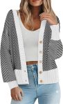 Women's Cardigan  Fall Winter Open Front Oversized Button V Neck Loose Soft Knit Sweater
